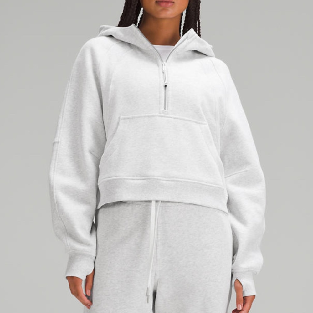 Lululemon Scuba Oversized Half-Zip Hoodie Heathered Core Ultra Light Grey